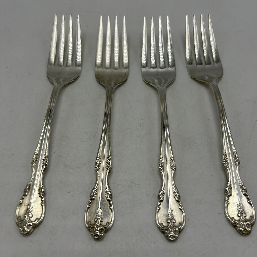 Rogers Bro Southern Splendor Silverplate 4 Salad Forks Reinforced Plate IS